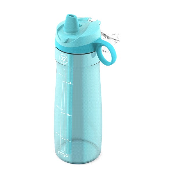 slide 4 of 13, Pogo Soft Straw Tritan Plastic Water Bottle, 32 oz
