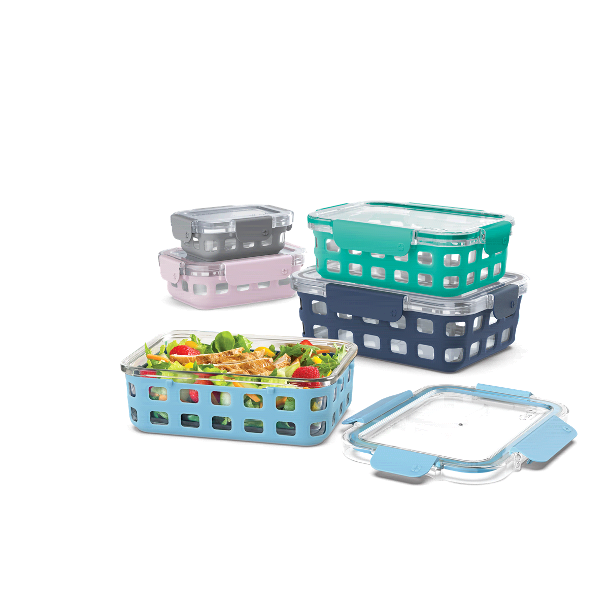 slide 8 of 9, Ello DuraGlass Food Storage Set, 10 ct