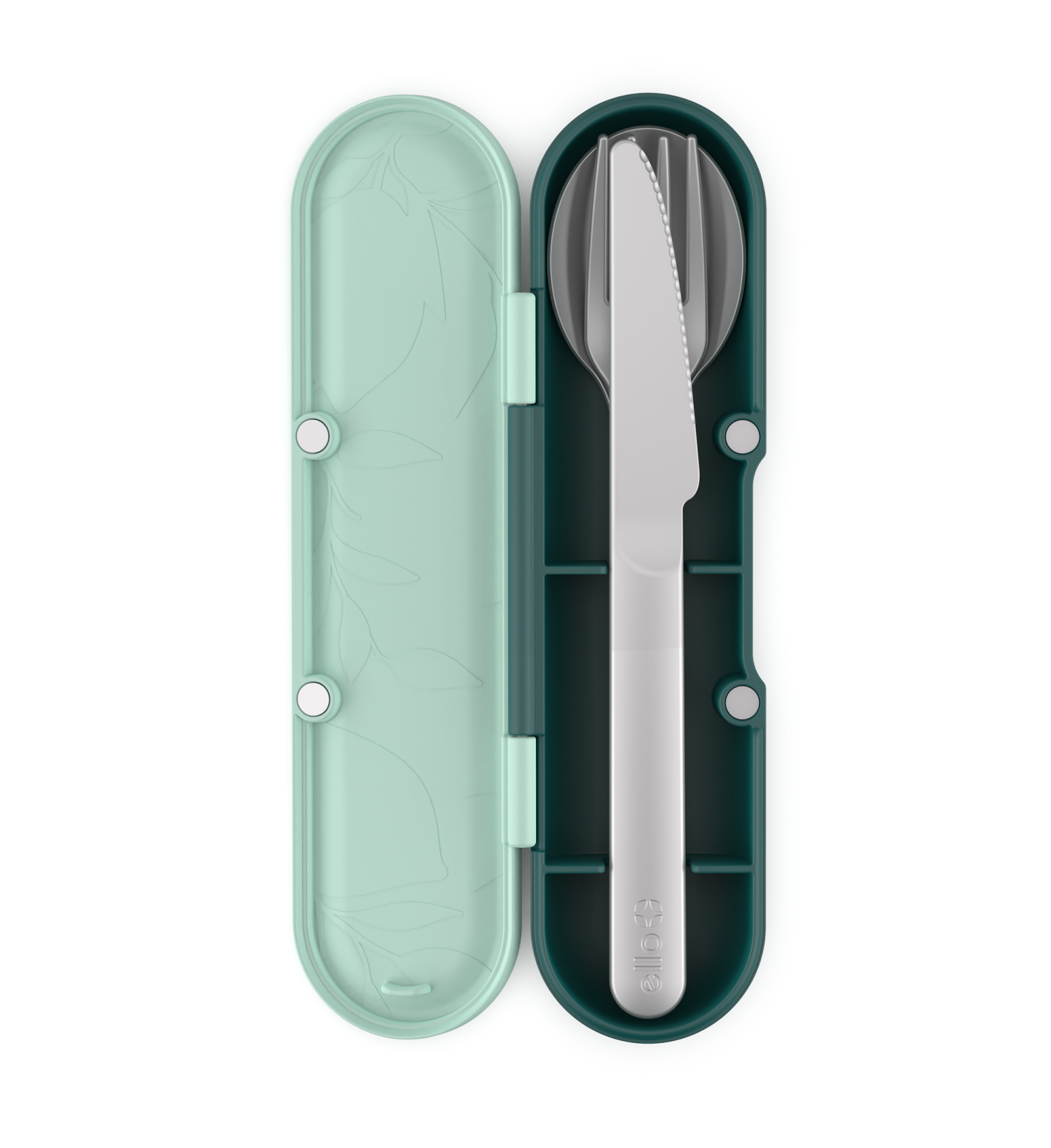 slide 3 of 3, Ello On-The-Go Cutlery Set Ss Fork/Spoon/Knife, 1 ct
