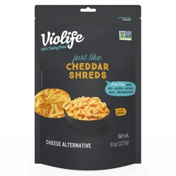 Violife Just Like Cheddar Shreds Shredded Cheese, Dairy-Free Vegan 8 oz Bag