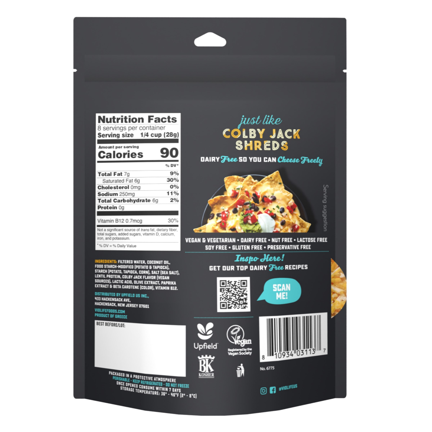 slide 2 of 7, Violife Just Like Colby Jack Shreds, Dairy-Free Vegan 8 oz Bag, 8 oz