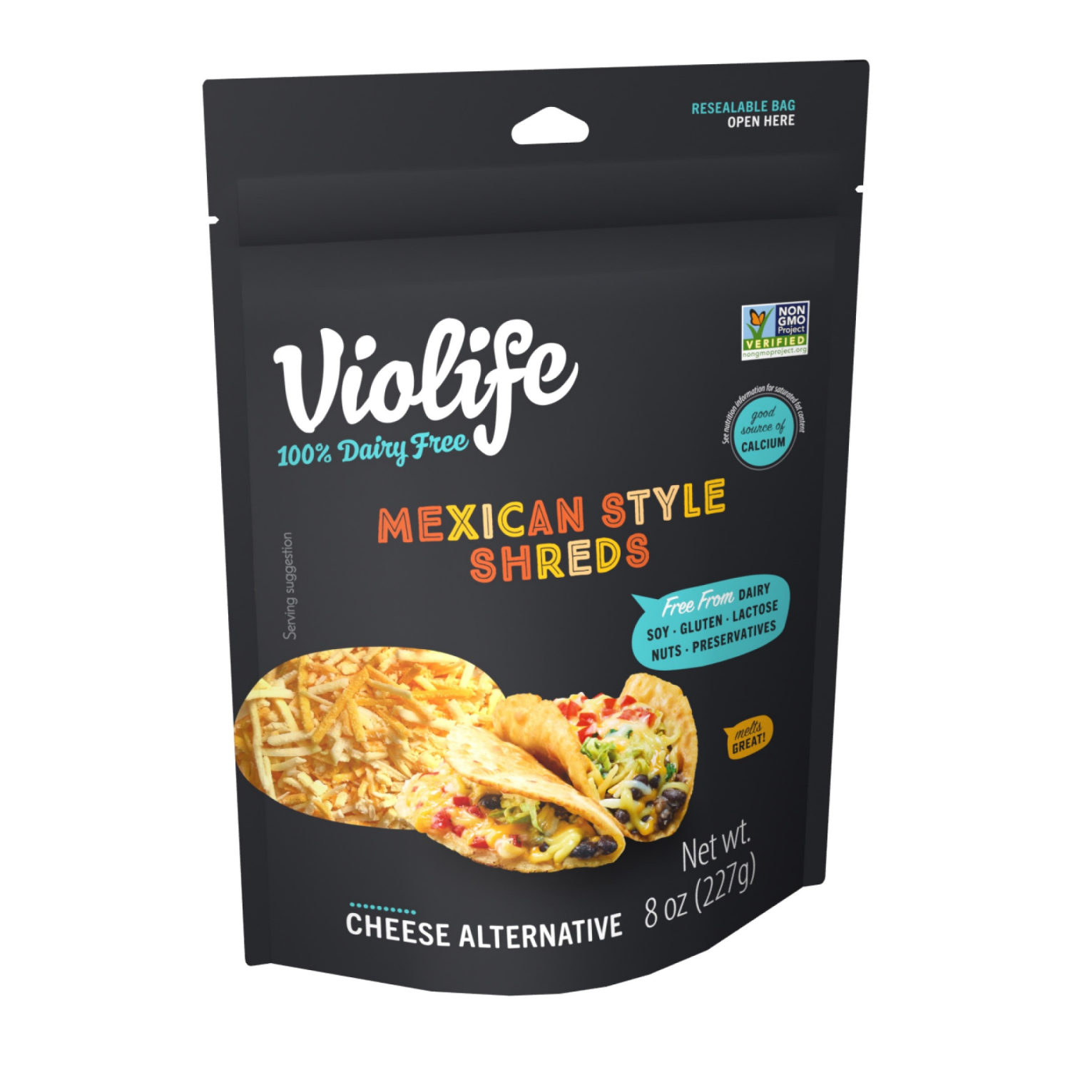 slide 5 of 6, Violife Just like Mexican Style Shreds Shredded Cheese, Dairy-Free Vegan 8 oz Pack, 8 oz