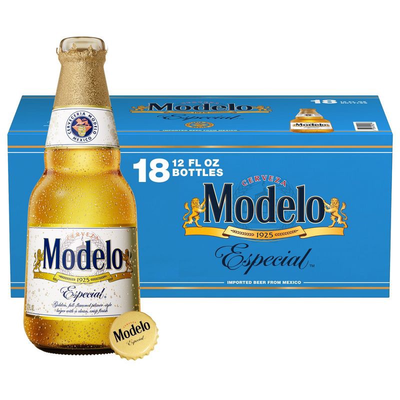 slide 1 of 9, Modelo Especial Mexican Lager Beer - 18pk/12 fl oz Bottles, 18 ct; 12 fl oz