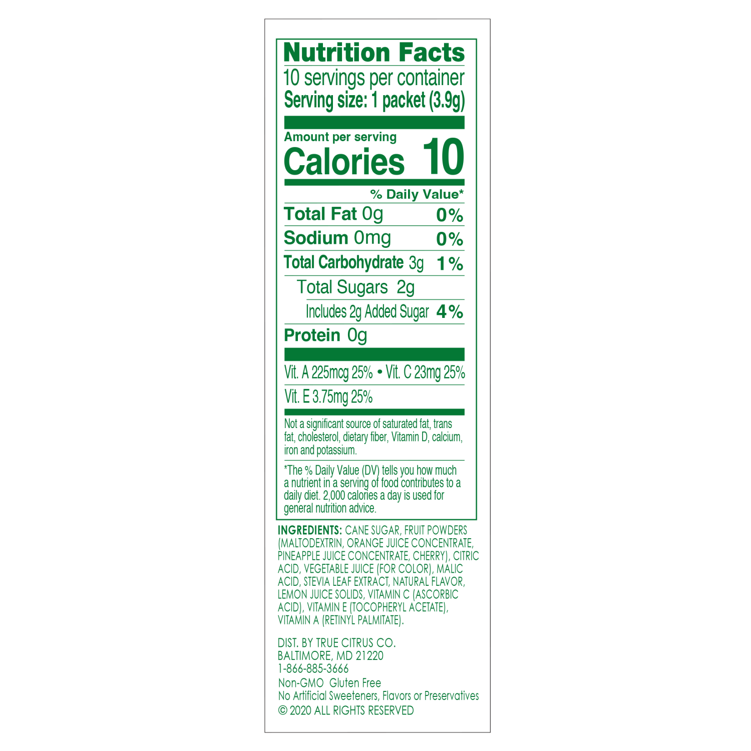 slide 2 of 3, True Lemon Kids Fruit Punch Drink Mix 10 - 0.14 oz Packets, 10 ct