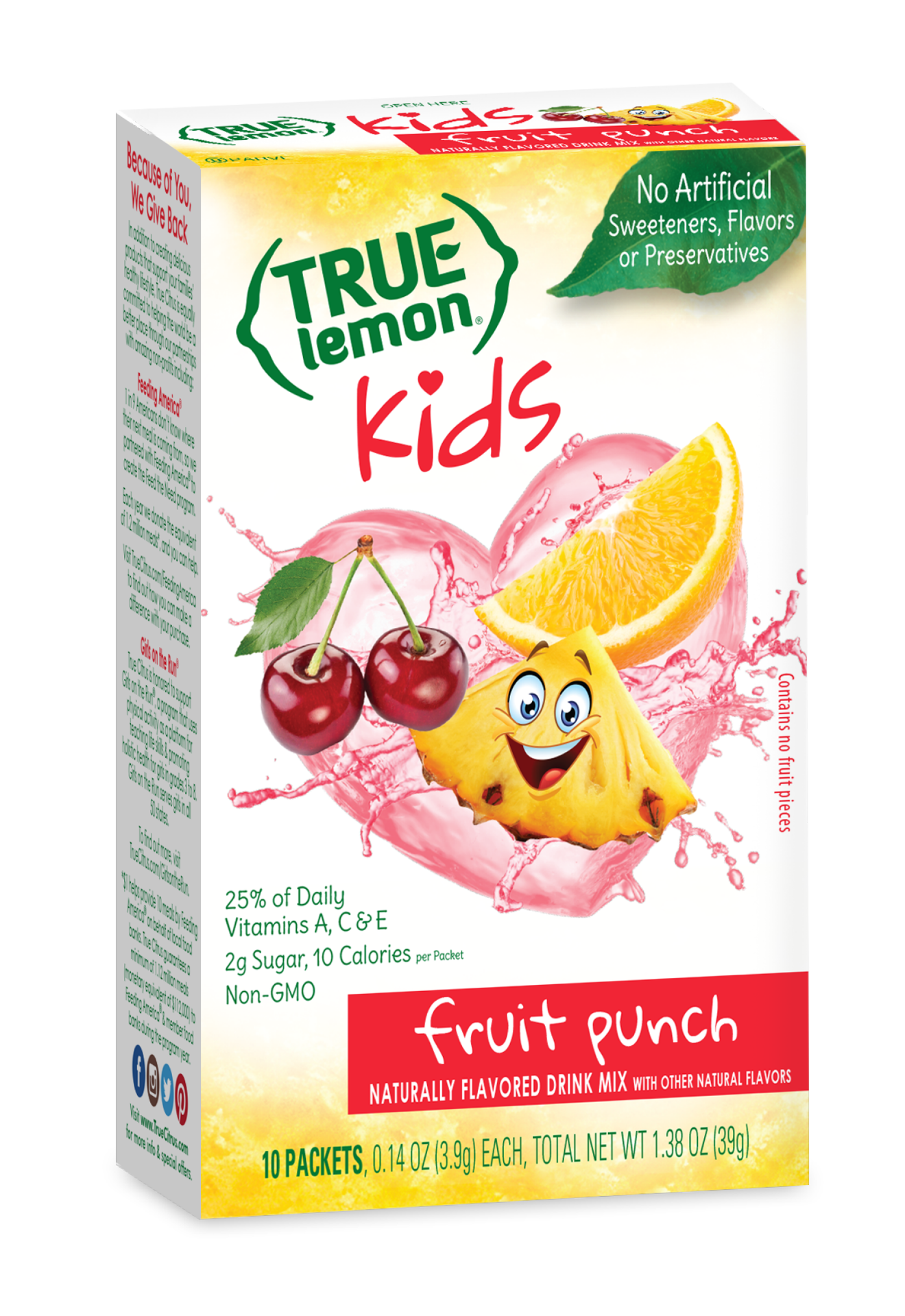 slide 3 of 3, True Lemon Kids Fruit Punch Drink Mix 10 - 0.14 oz Packets, 10 ct