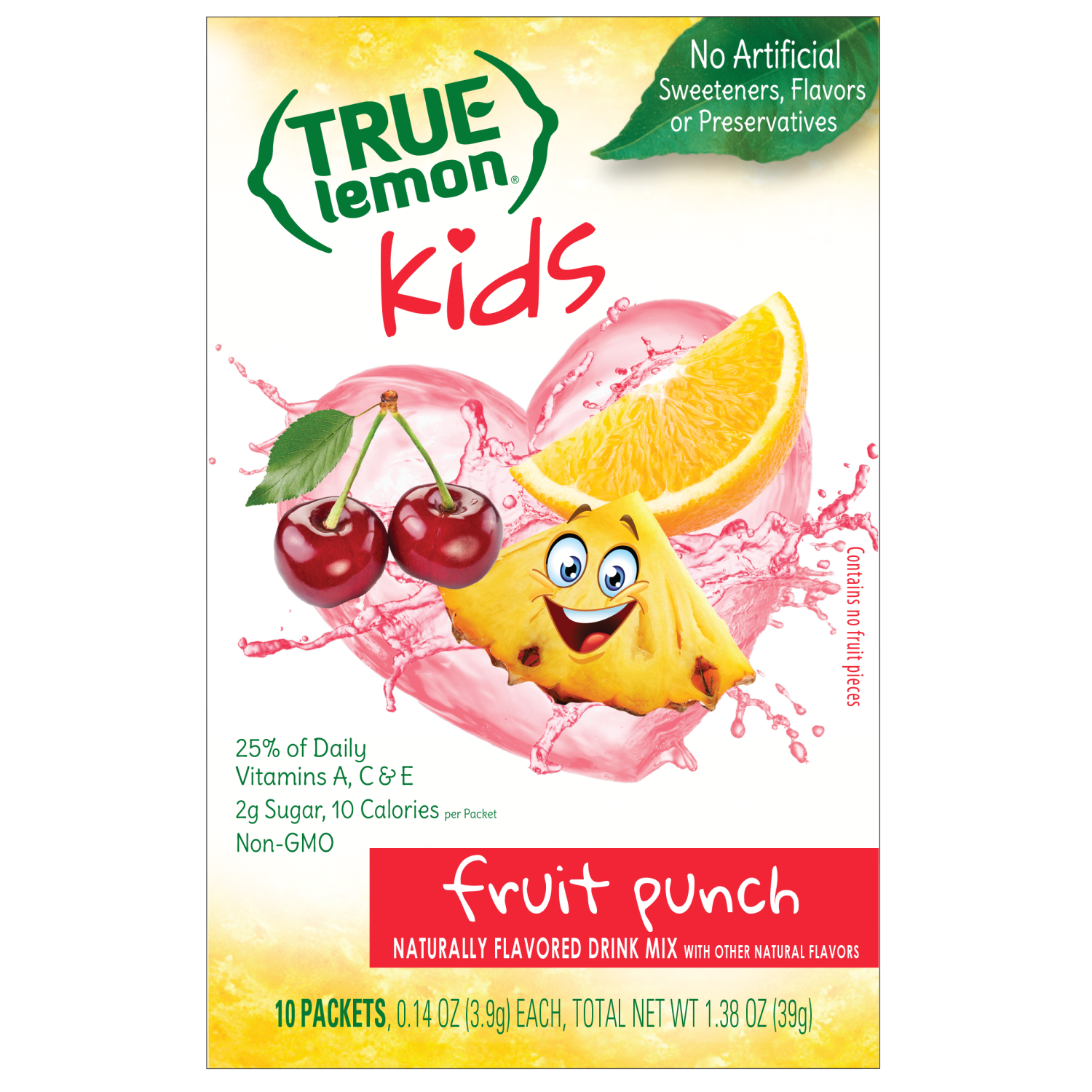 slide 1 of 3, True Lemon Kids Fruit Punch Drink Mix 10 - 0.14 oz Packets, 10 ct