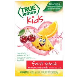 True Lemon Kids Fruit Punch Drink Mix 10 - 0.14 oz Packets