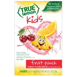 True Lemon Kids Fruit Punch Drink Mix 10 - 0.14 oz Packets