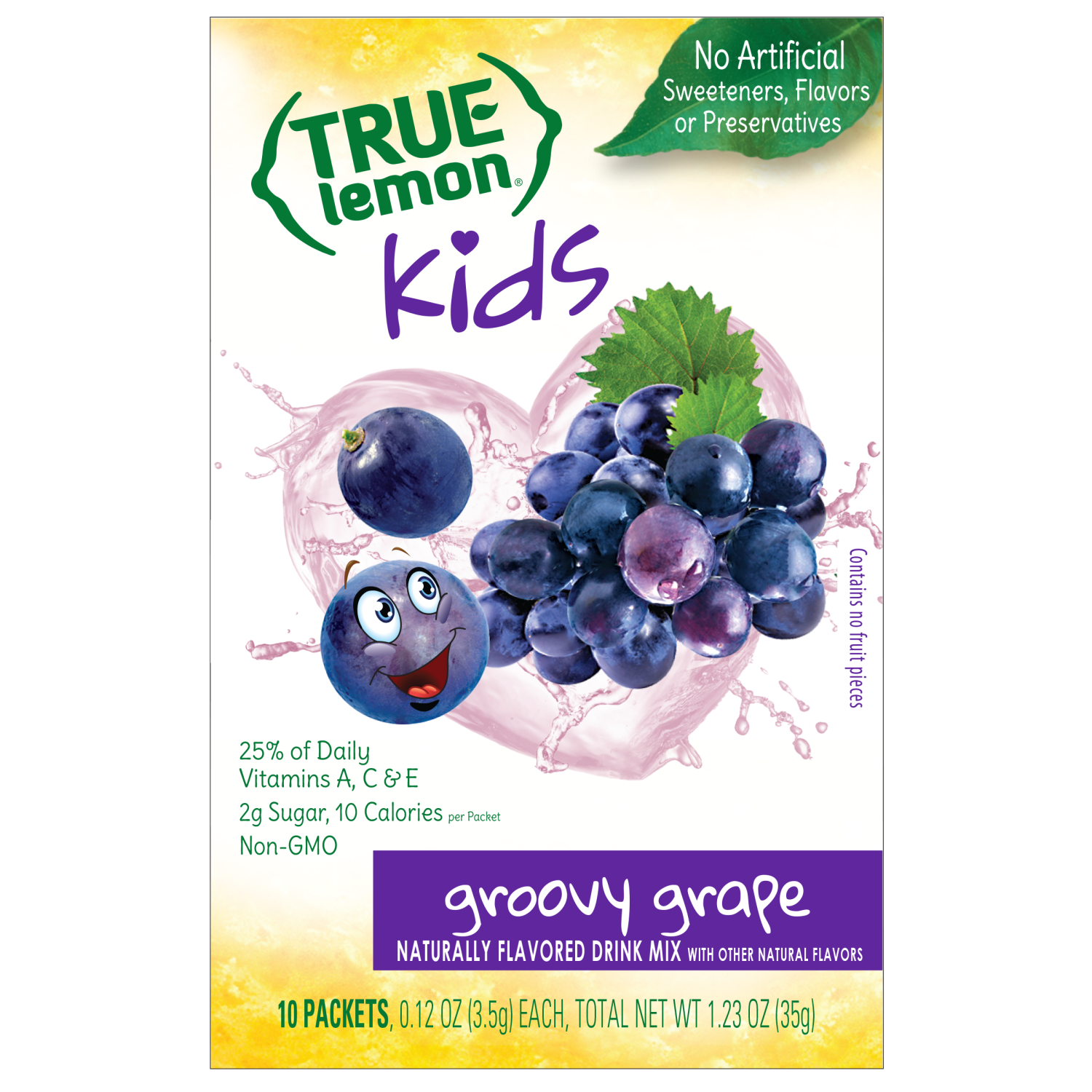 slide 1 of 3, True Lemon Kids Groovy Grape Drink Mix 10 - 0.12 oz Packets, 10 ct