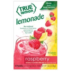 True Lemon Raspberry Lemonade Drink Mix 10 - 0.11 oz Packets