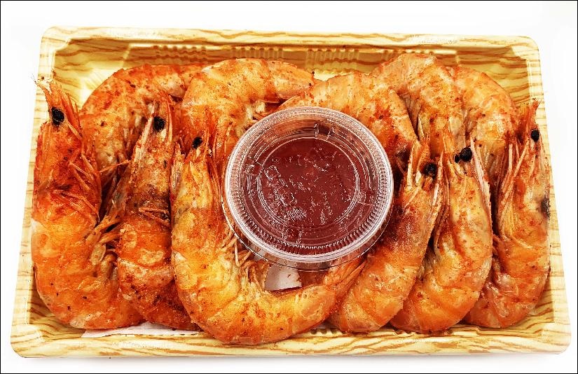 slide 1 of 1, Steamed Fd Pckg Steamed Head-On Shrimp, per lb