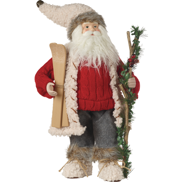 slide 1 of 1, Fabric Santa With Staff, 18 In, 1 ct