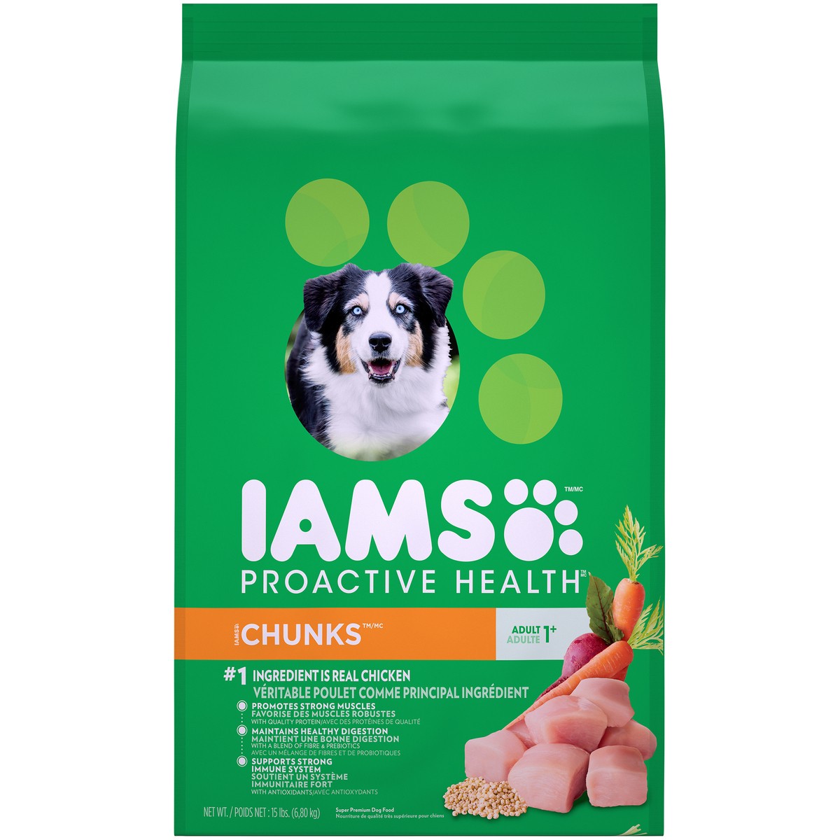 slide 4 of 14, Proactive Health Chunks Adult Super Premium Dog Food 15 lb. Bag, 15 lb