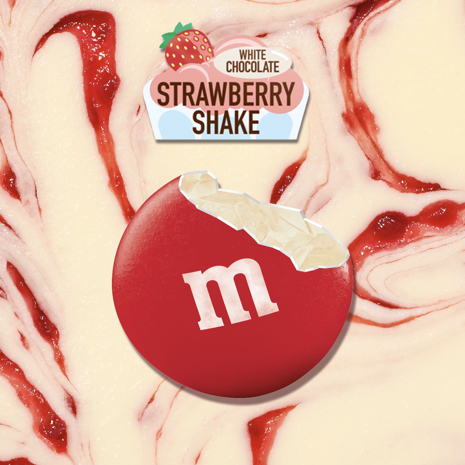 slide 4 of 5, M&M's White Chocolate Strawberry Shake Valentines Day Candy, 7.44 oz Bag, 7.44 oz