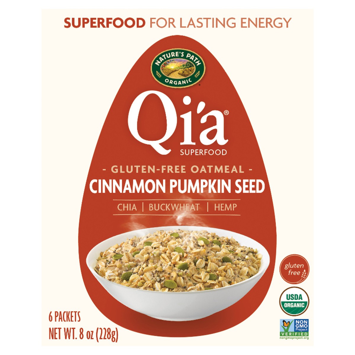 slide 1 of 5, Nature's Path Organic Natures Path Cinnamon Pumpkn Qi'A Superfd Oatmeal, 8 oz