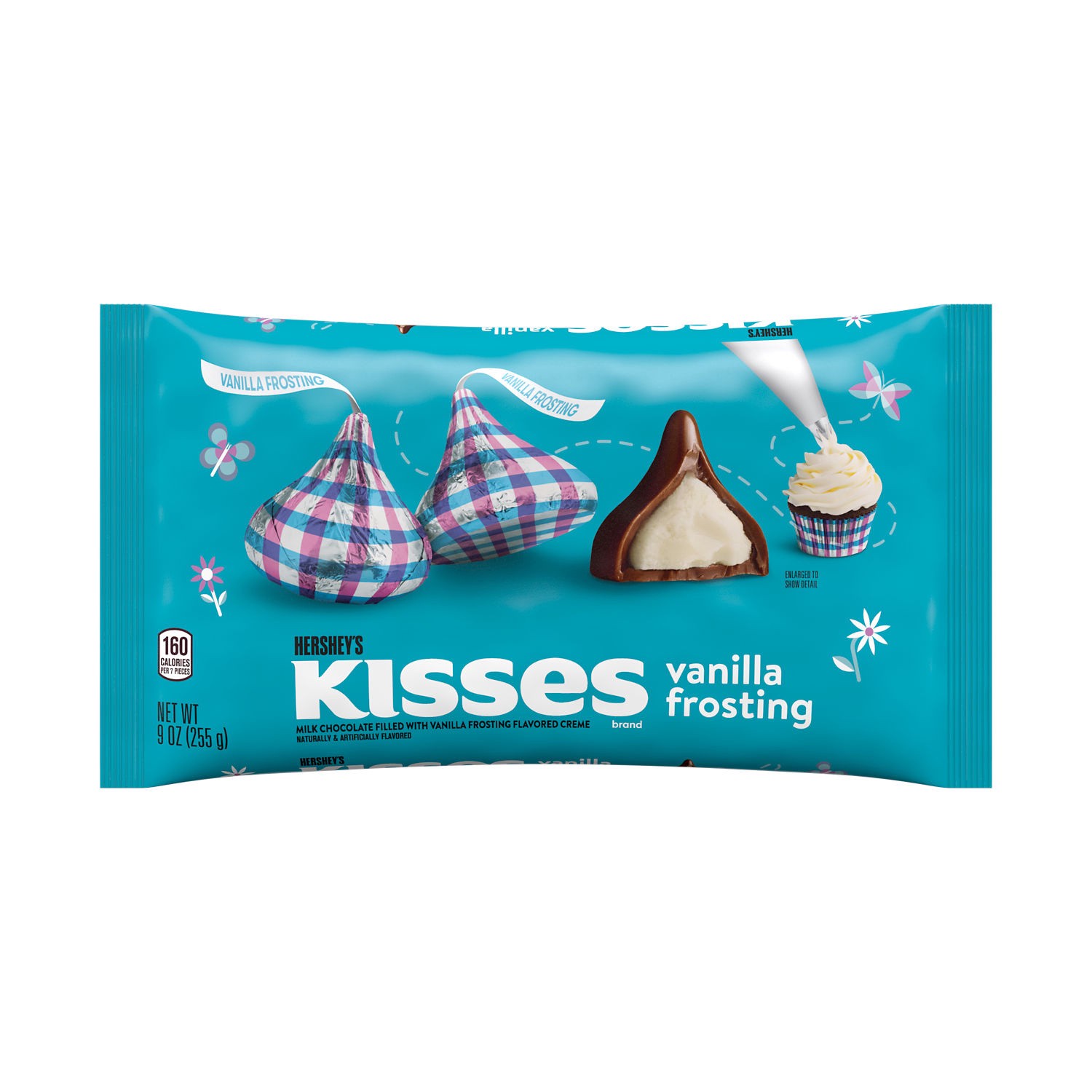 slide 1 of 1, Hershey's KISSES Milk Chocolate Vanilla Frosting Flavored, Easter Candy Bag, 9 oz, 9 oz