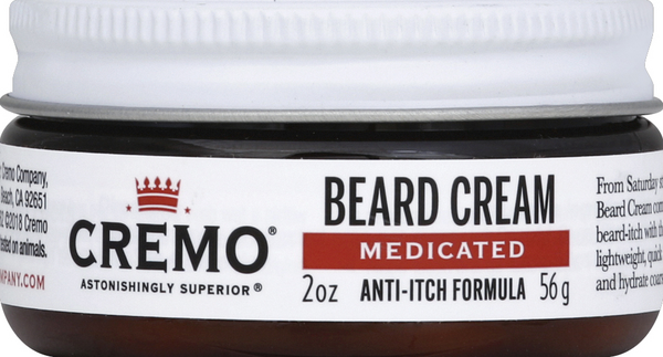 slide 1 of 1, Cremo Beard Cream Medicated Anti-Itch, 2 oz