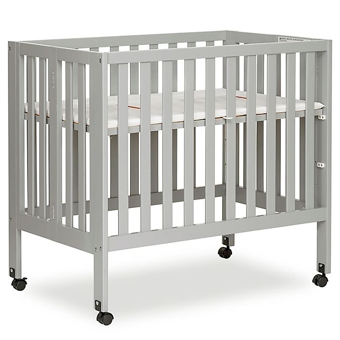 slide 2 of 5, Dream On Me Jett Mini Portable Folding Crib - Pebble Grey, 1 ct