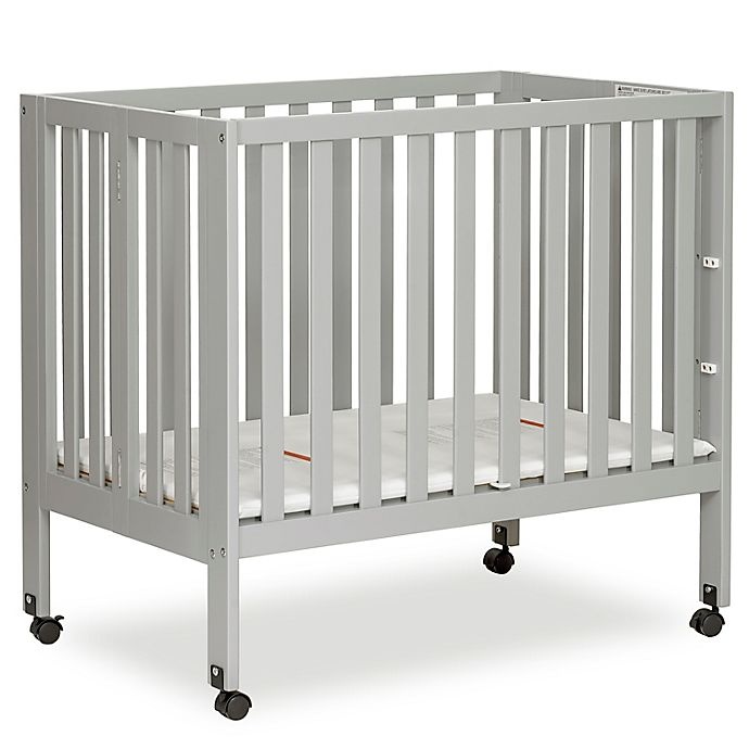 slide 1 of 5, Dream On Me Jett Mini Portable Folding Crib - Pebble Grey, 1 ct