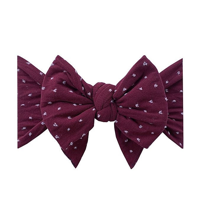 slide 1 of 3, Baby Bling One Size Dang Enormous Bow - Burgundy/White Dot, 1 ct