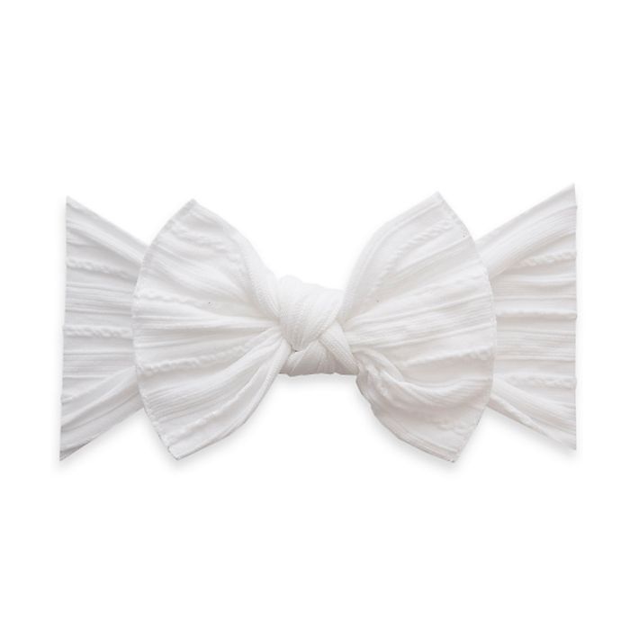 slide 1 of 2, Baby Bling Cable Knit Knot Headband - White, 1 ct