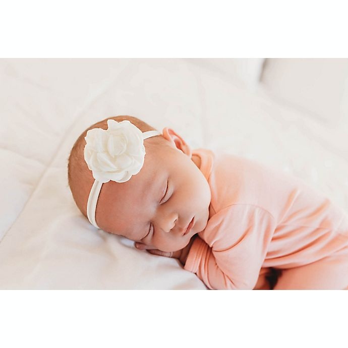 slide 2 of 2, Baby Bling Mini Ruffle Flower Skinny Headband - Ivory, 1 ct