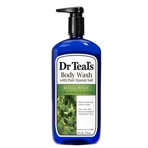 slide 1 of 3, Dr Teal's Pure Epsom Salt Relax & Relief Eucalyptus & Spearmint Body Wash, 24 fl oz