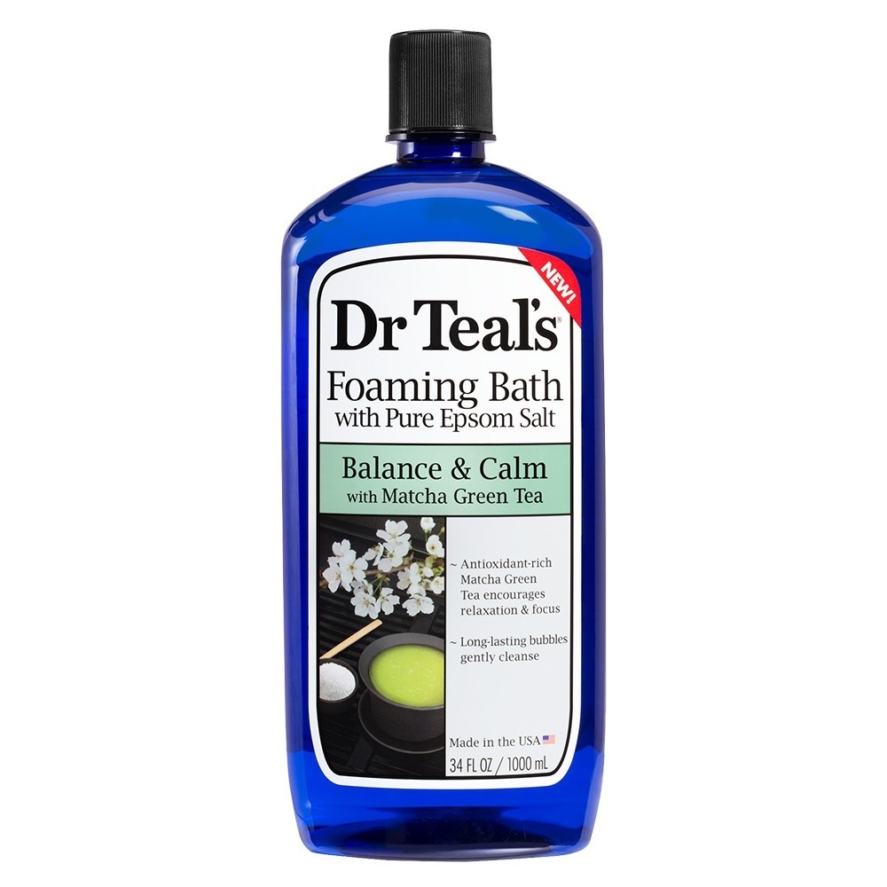 slide 1 of 3, Dr. Teal's Balance & Calm with Matcha Green Tea Foaming Bubble Bath, 34 oz