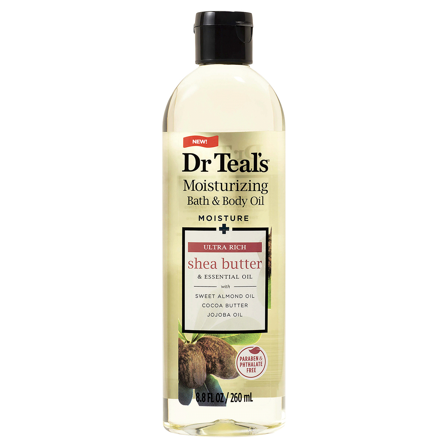 slide 1 of 2, Dr. Teal's Moisturizing Bath and Body Oil, Ultra Rich Shea Butter, 8.8 oz