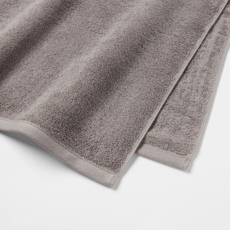 slide 6 of 6, 4pk Antimicrobial Assorted Bath and Hand Towel Set Gray - Room Essentials™: Cotton Terry, Midweight GSM, Machine Washable, 4 ct