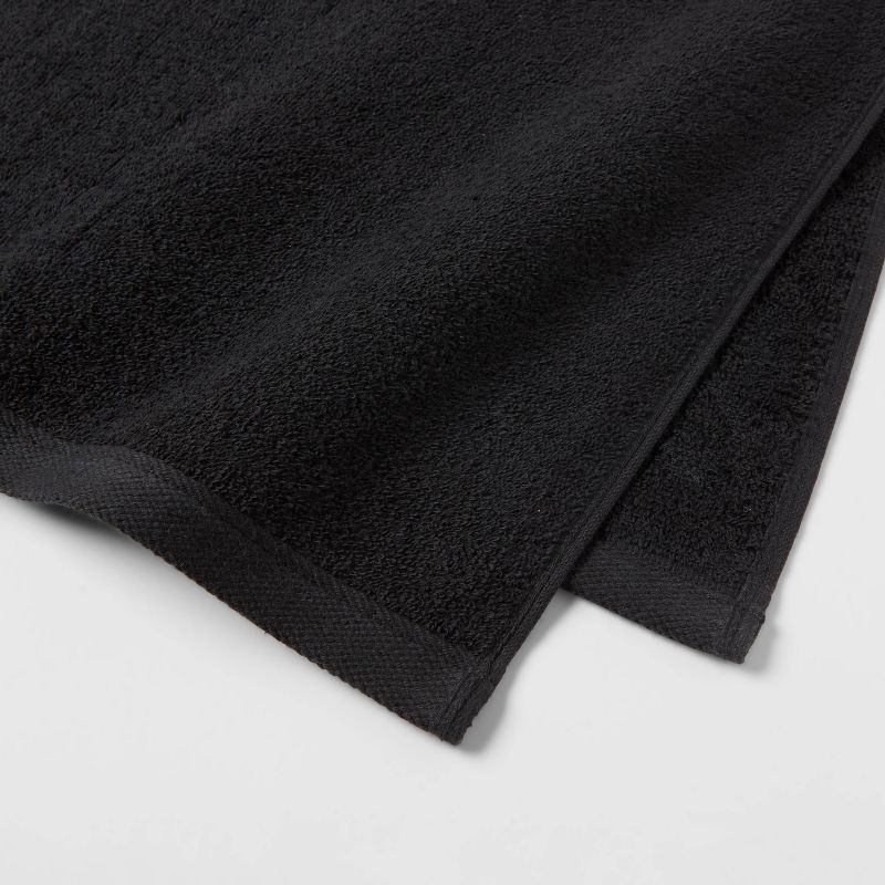 4pk Antimicrobial Assorted Bath and Hand Towel Set Black - Room ...