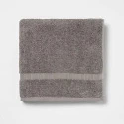 Bath Towel Dark Gray - Room Essentials™: Lightweight Cotton Blend, Machine Washable, Terry Construction
