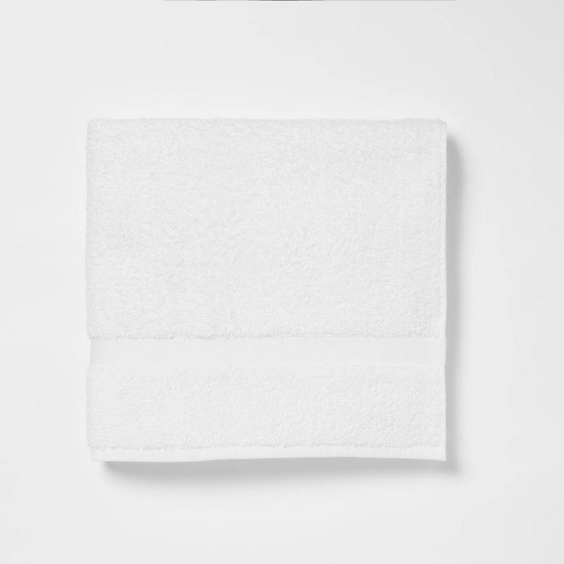 slide 1 of 4, Bath Towel White - Room Essentials™: Lightweight Cotton-Polyester Blend, Terry Construction, OEKO-TEX Certified, 1 ct