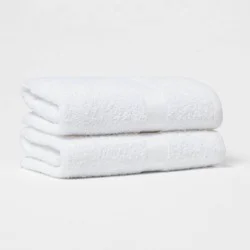 2pk Hand Towel Set White - Room Essentials™: Cotton Polyester Blend, Lightweight, OEKO-TEX Certified