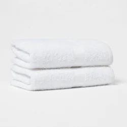 2pk Hand Towel Set White - Room Essentials™: Cotton Polyester Blend, Lightweight, OEKO-TEX Certified