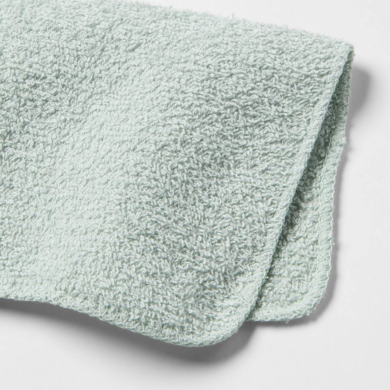 slide 4 of 4, 6pk Washcloth Set Mint - Room Essentials™: Lightweight Cotton-Poly Blend, Terry Construction, OEKO-TEX Certified, 6 ct