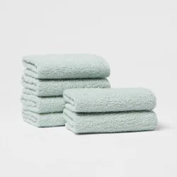 6pk Washcloth Set Mint - Room Essentials™: Lightweight Cotton-Poly Blend, Terry Construction, OEKO-TEX Certified