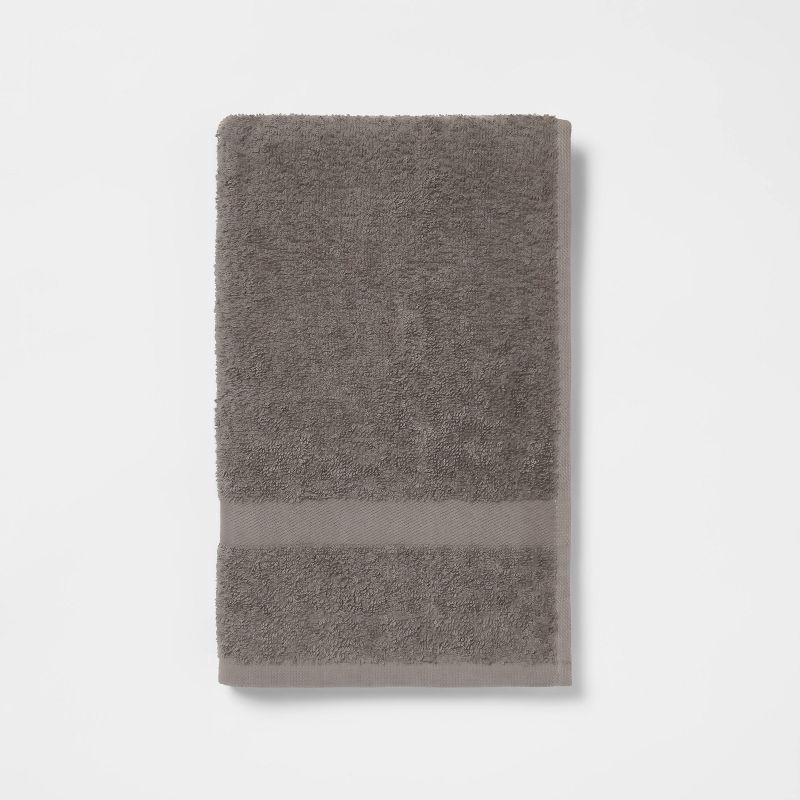 slide 3 of 4, 2pk Hand Towel Set Dark Gray - Room Essentials™: Cotton-Polyester Blend, Lightweight, OEKO-TEX Certified, 2 ct