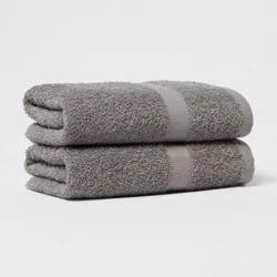 2pk Hand Towel Set Dark Gray - Room Essentials™: Cotton-Polyester Blend, Lightweight, OEKO-TEX Certified