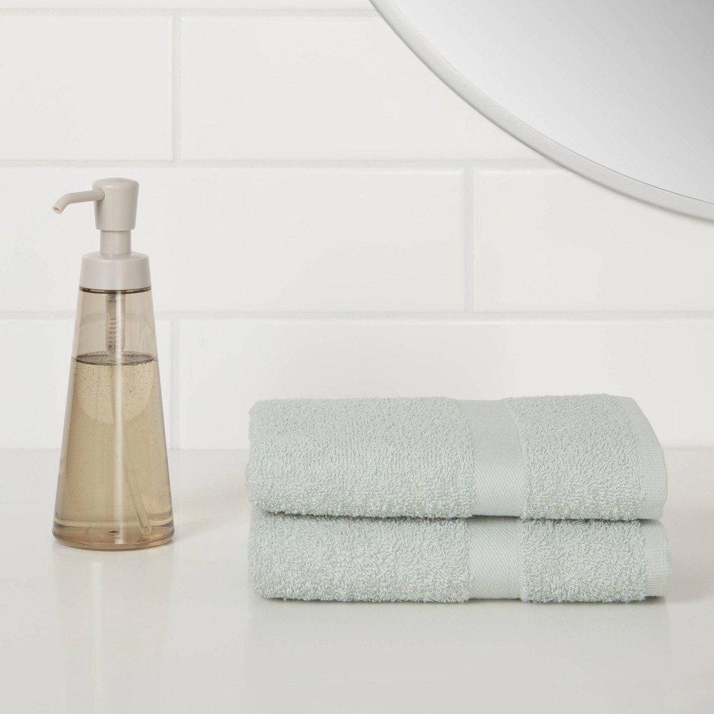 slide 2 of 4, 2pk Hand Towel Set Mint - Room Essentials, 2 ct