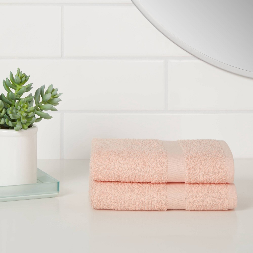 slide 2 of 4, 2pk Hand Towel Set Light Peach - Room Essentials, 2 ct