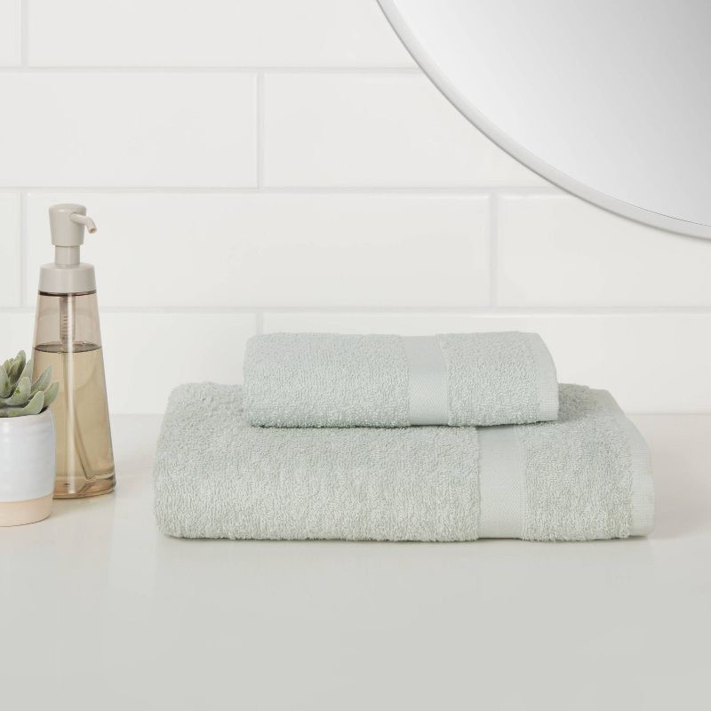 slide 2 of 4, Bath Towel Mint - Room Essentials™: Lightweight Cotton-Polyester Blend, Terry Construction, Machine Washable, 1 ct