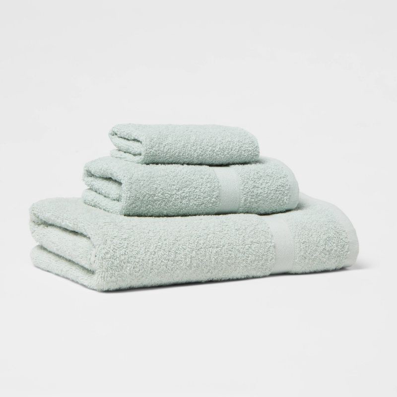 slide 4 of 4, Bath Towel Mint - Room Essentials™: Lightweight Cotton-Polyester Blend, Terry Construction, Machine Washable, 1 ct