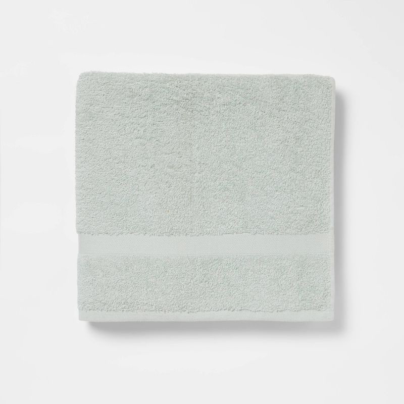 slide 1 of 4, Bath Towel Mint - Room Essentials™: Lightweight Cotton-Polyester Blend, Terry Construction, Machine Washable, 1 ct