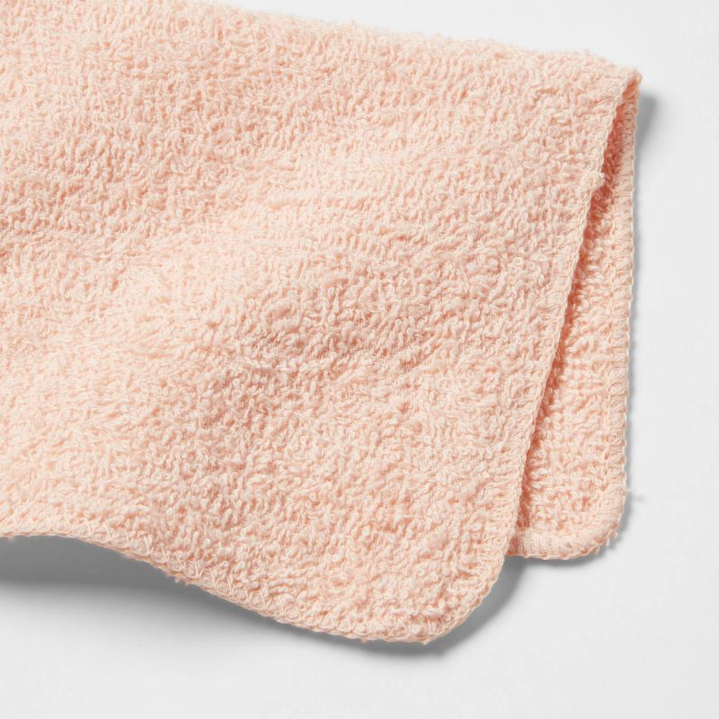 slide 4 of 4, 6pk Washcloth Set Light Peach - Room Essentials™: Cotton & Polyester, Terry Construction, Machine Washable, 6 ct