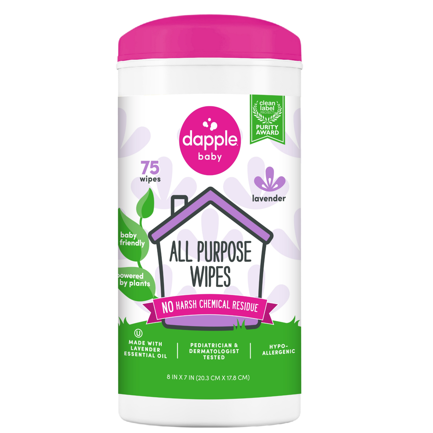 slide 1 of 5, Dapple Baby All Purpose Lavender Wipes 75 ea, 75 ct