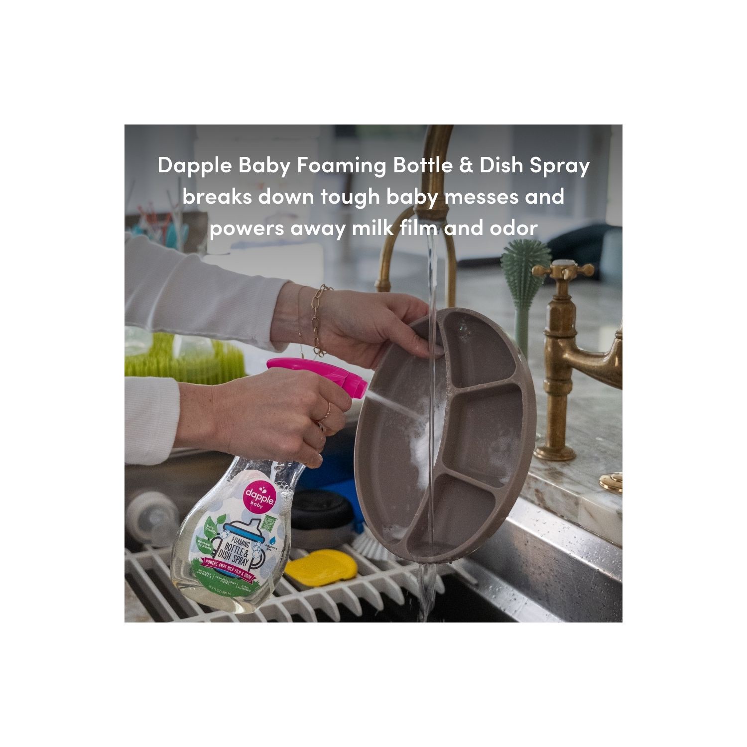 slide 4 of 9, Dapple Baby Foaming Fragrance Free Bottle & Dish Spray 16.9 fl oz, 16.9 fl oz