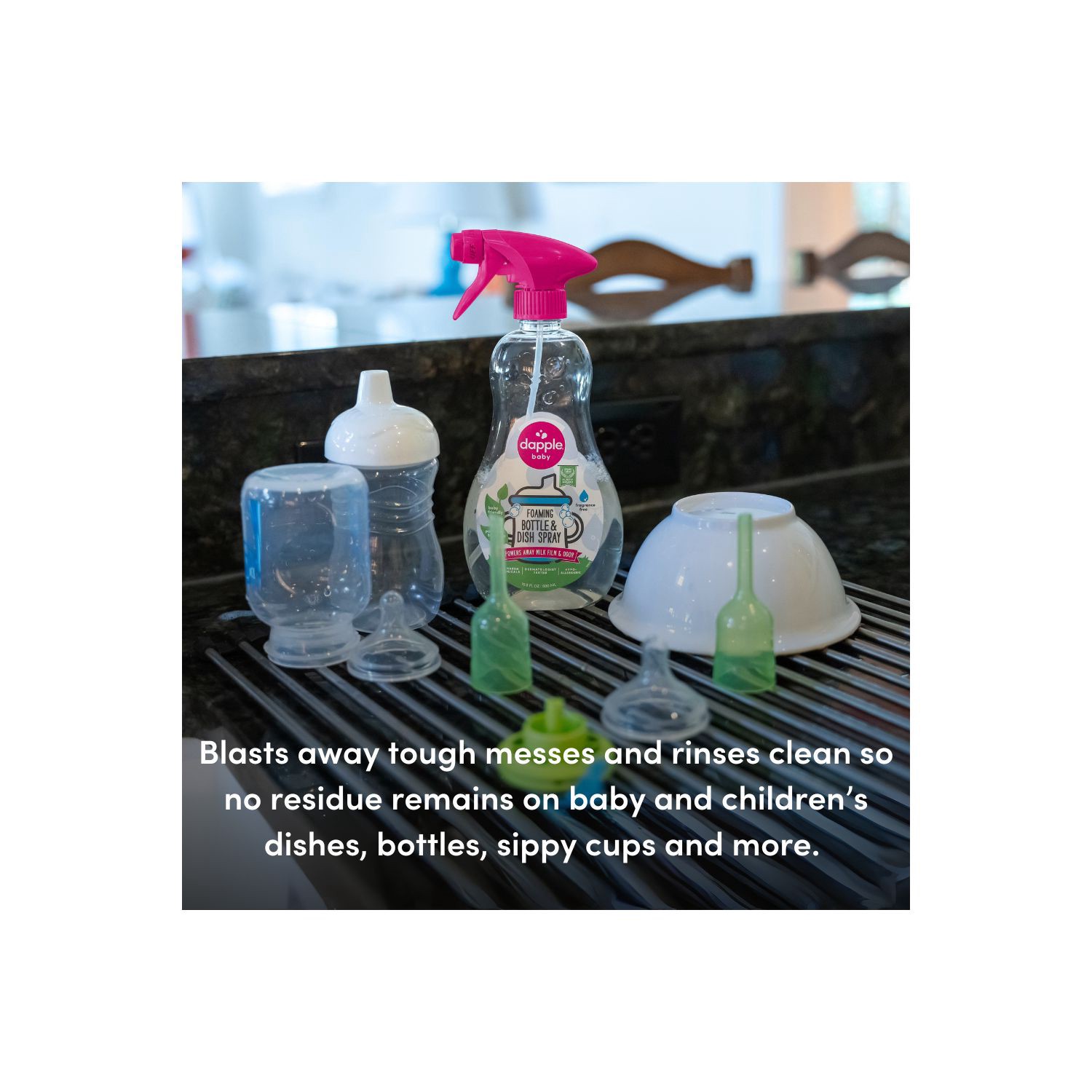 slide 7 of 9, Dapple Baby Foaming Fragrance Free Bottle & Dish Spray 16.9 fl oz, 16.9 fl oz