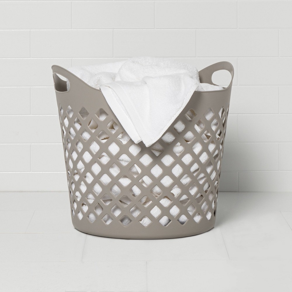 slide 2 of 3, Flexible Laundry Basket Diamond Round Gray - Room Essentials, 1 ct