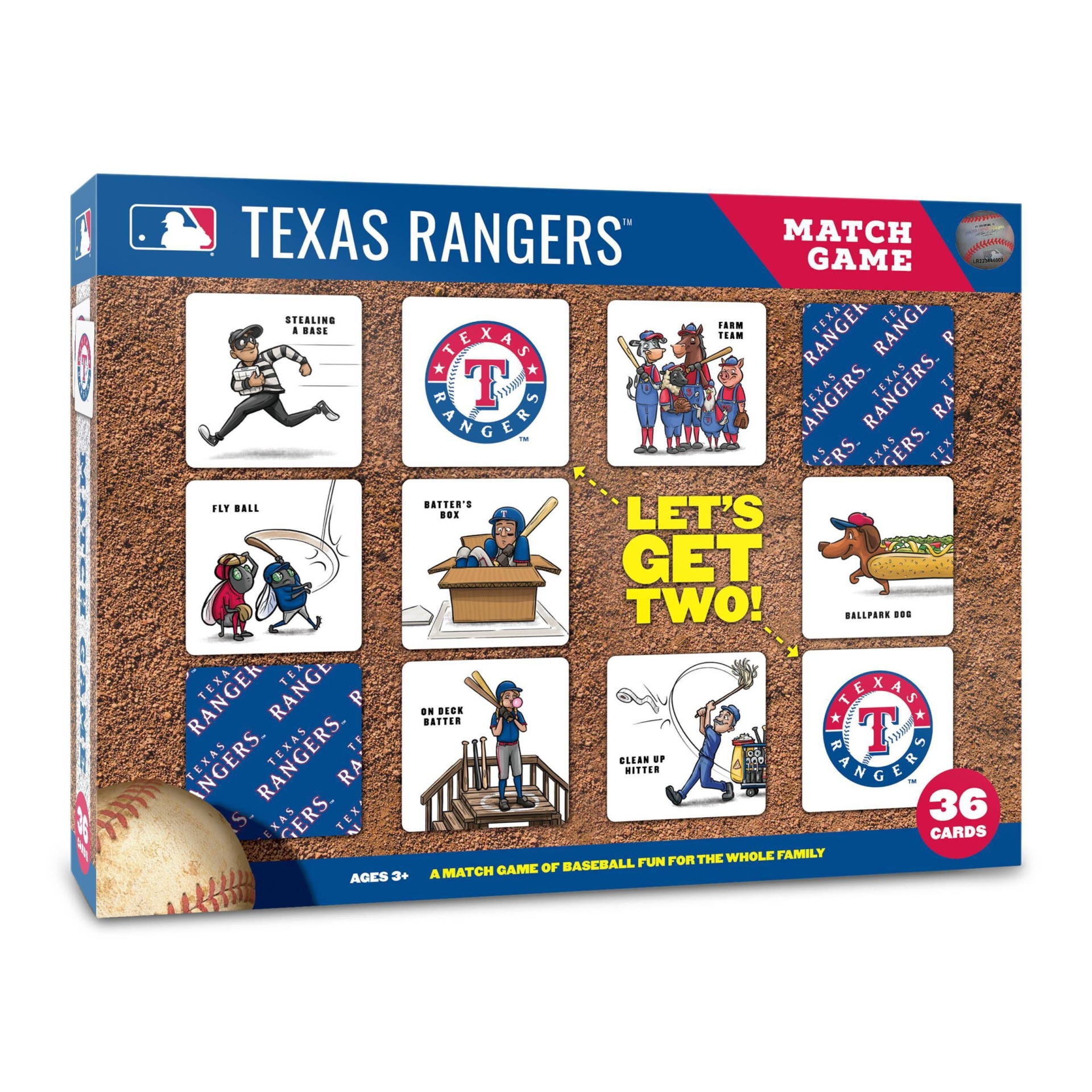 slide 1 of 5, MLB Texas Rangers Memory Match Game, 1 ct